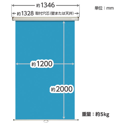 ハクバ 証明写真用バックスクリーンN2 ビニールレザータイプ 壁掛式 120（W120×H200cm）ブルー