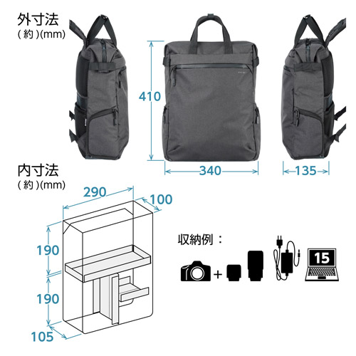 ハクバ プラスシェル シティ トートバックパック11 G05 ブラック