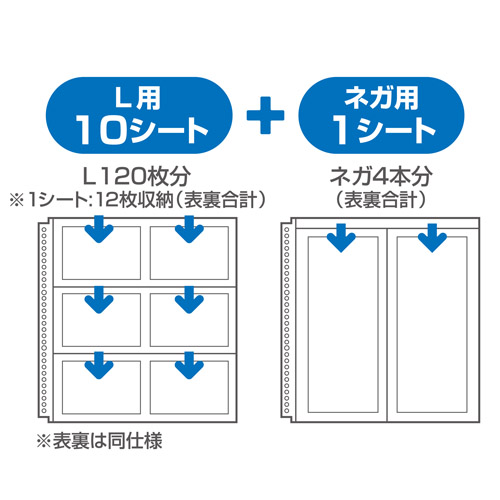 ハクバ アルバム フォトシステムファイル プリントファイル L（Lサイズ120枚収納 10シート入） ホワイト