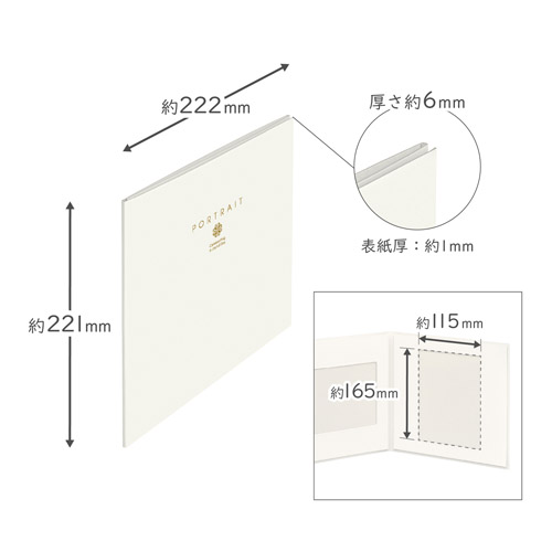 ハクバ ペーパースクウェア台紙 No.1770 2Lサイズ 3面（角×3枚）クリーム