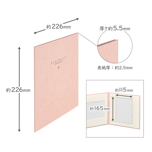 ハクバ スクウェア台紙 No.2020 2Lサイズ 2面 ピンク