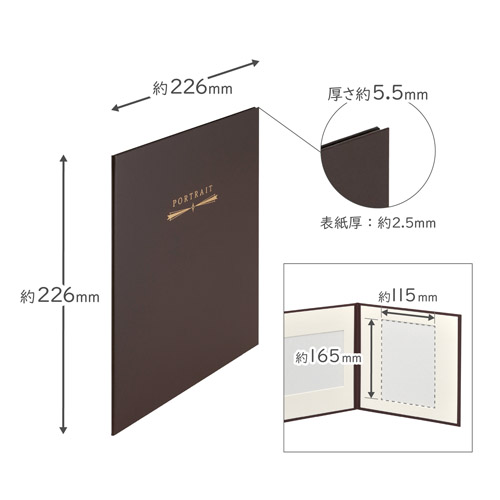 ハクバ スクウェア台紙 No.2020 2Lサイズ 2面 ブラウン