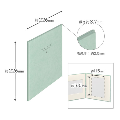 ハクバ スクウェア台紙 No.2020 2Lサイズ 3面 アクア