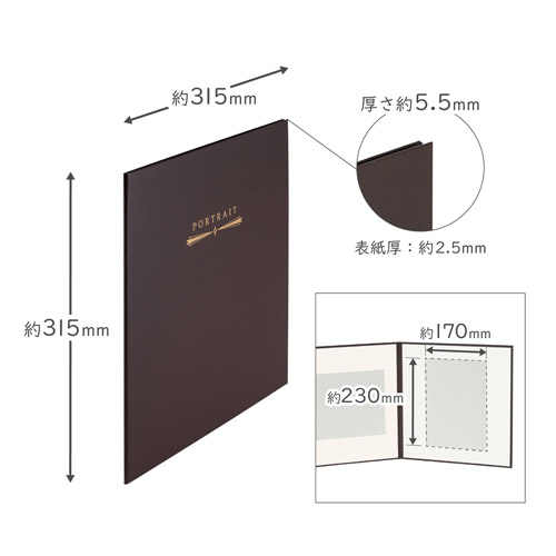 ハクバ スクウェア台紙 No.2020 6切サイズ 2面 ブラウン