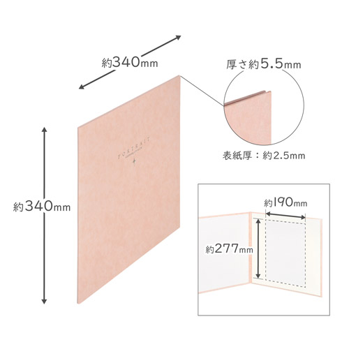 ハクバ スクウェア台紙 No.2020 A4サイズ 1面 ピンク