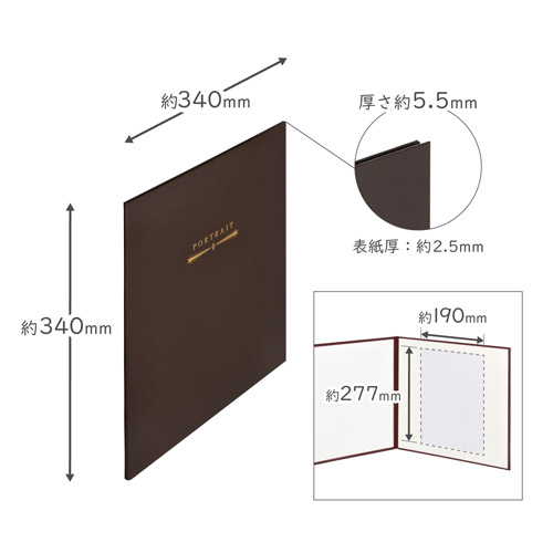 ハクバ スクウェア台紙 No.2020 A4サイズ 1面 ブラウン