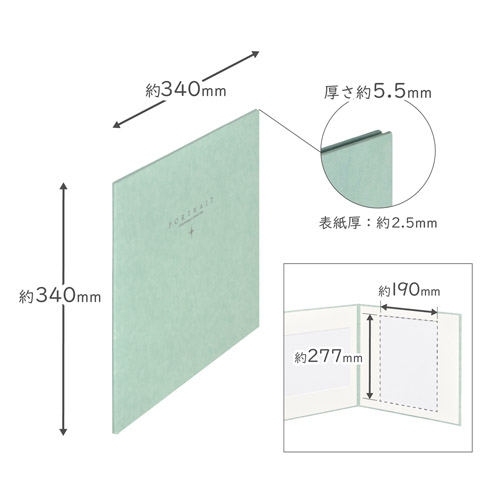 ハクバ スクウェア台紙 No.2020 A4サイズ 2面 アクア