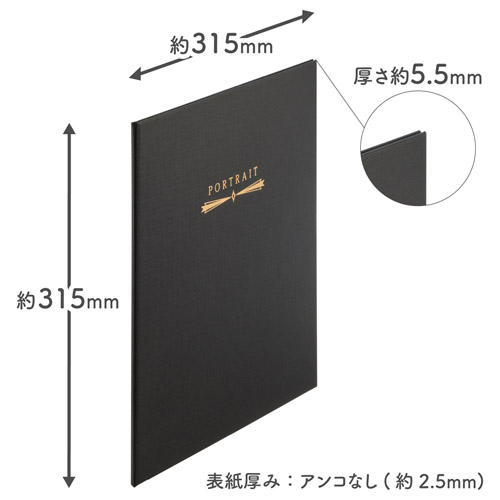 ハクバ スクウェア台紙 No.2020 6切サイズ 2面（角×2枚）（ブラック）