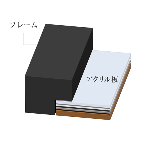 ハクバ 木製額縁 MM-01 A4サイズ スタンド付（前面：アクリル板） ブラック