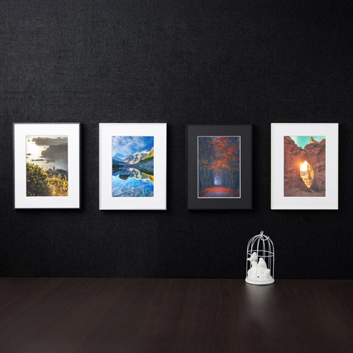 ハクバ アルミ額縁 HFA-03 A4サイズ ブラック［ホワイトマット］