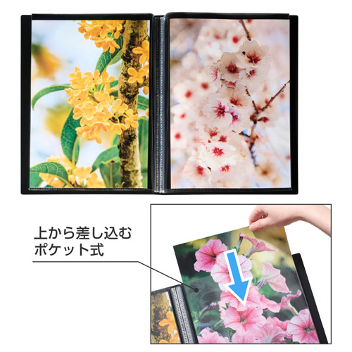 ハクバ プロフェッショナルプリントアルバム V A4（タテ）サイズ 40枚収納 ブラック
