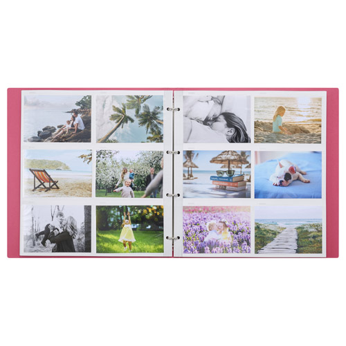写真収納アルバム ハクバ レポートアルバム L Lサイズ120枚収納（10シート入）レッド