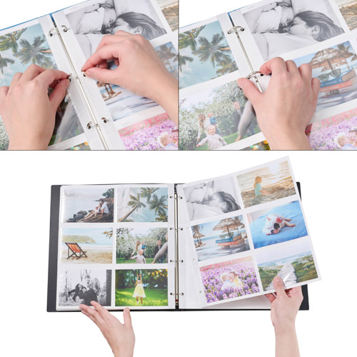 写真収納アルバム ハクバ レポートアルバム L Lサイズ120枚収納（10シート入）ブラック