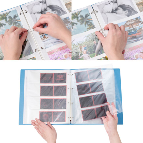 写真収納アルバム ハクバ ネガアルバム 120用（30シート入）ブルー