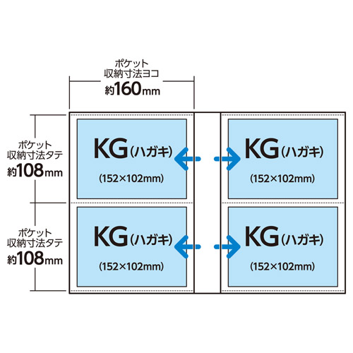 フォトアルバム ビュートクリア KG（ハガキ）サイズ 80枚収納 ホワイト