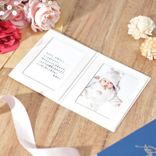 ハクバ フォトメッセージカード ランス グラース Lサイズ 2面 タテ ホワイト