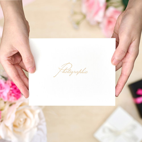 ハクバ フォトメッセージカード ランス グラース Lサイズ 2面 ヨコ ホワイト