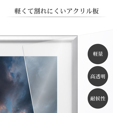 前面板には軽くて割れにくいアクリル板を使用。