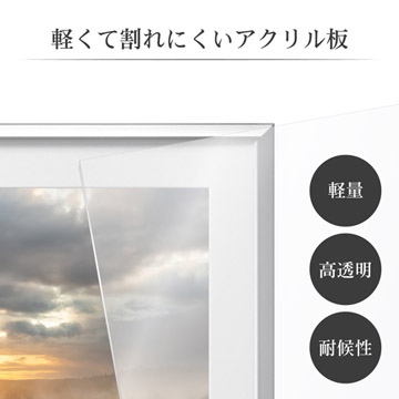 前面板には軽くて割れにくいアクリル板を使用。
