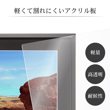 前面板には軽くて割れにくいアクリル板を使用。