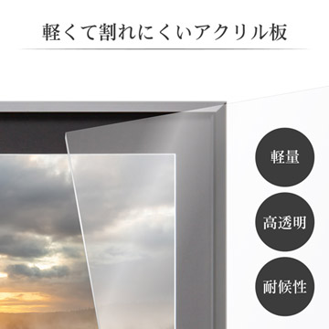 前面板には軽くて割れにくいアクリル板を使用。