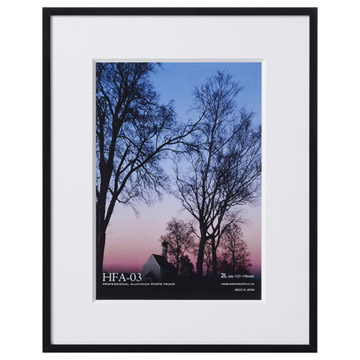 アルミ額縁「HFA-03」2Lサイズ ブラック［ホワイトマット］