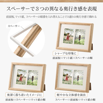 スペーサーで3つの異なる奥行き感を表現